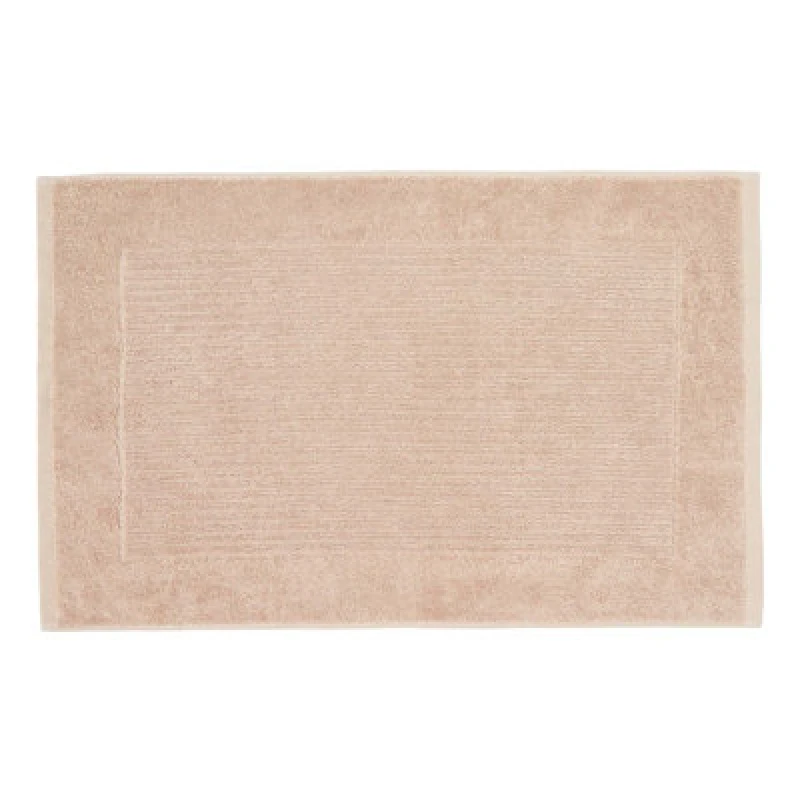 Image of Homescapes Imperial Plain Cotton Bath Mat Beige
