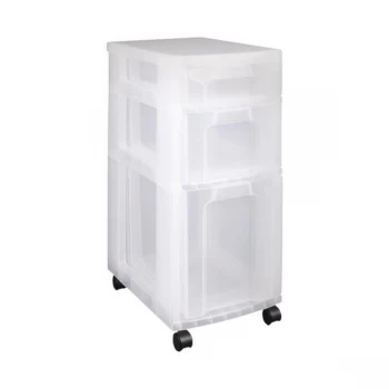 Image of Really Useful Plastic Storage Tower 3 Drawers - Clear