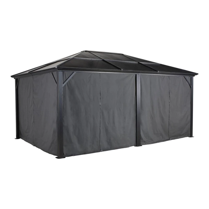 Image of Rowlinsons Curtains for Sojag Meridien Gazebo 3.7m x 4.9m - L490xW300xH199.01cm in Grey Grey Unisex