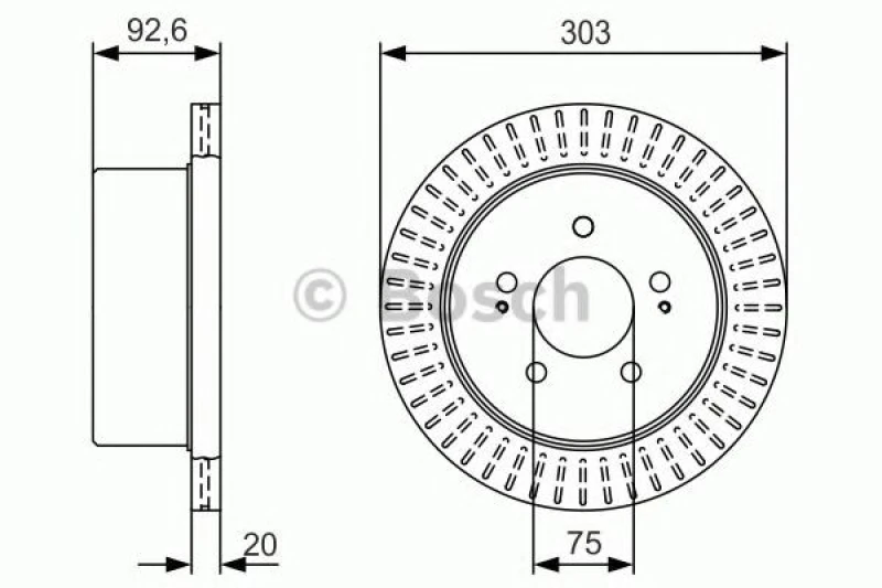 Image of Bosch 0 986 479 V26 Brake disc Vented, Oiled Brake Disc (82)