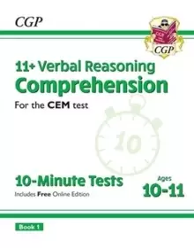 Image of 11+ CEM 10-Minute Tests: Comprehension - Ages 10-11 Book 1 (with Online Edition)