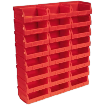 image of Sealey Plastic Storage Bin 103 x 85 x 53mm RED Pack of 24