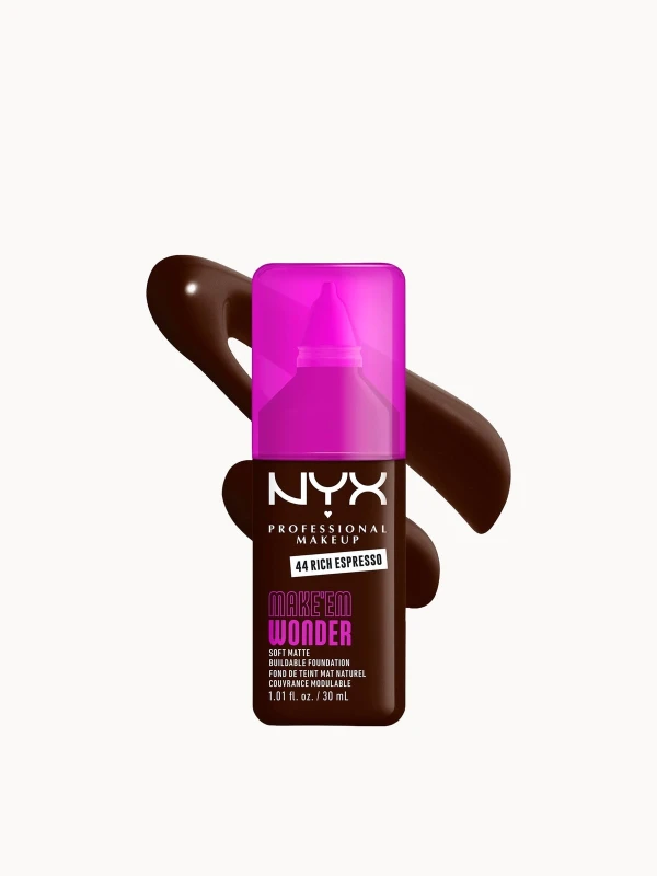 Image of NYX Professional Makeup Make 'EM Wonder, 24H Soft Matte Foundation (Various Shades) - Rich Espresso
