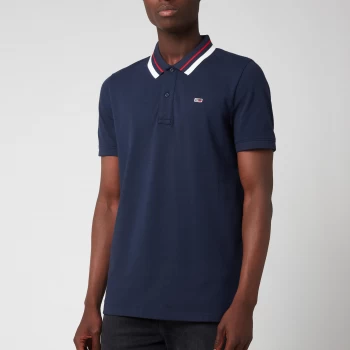 Tommy Jeans Mens Classic Tipped Stretch Polo Shirt - Twilight Navy - XL