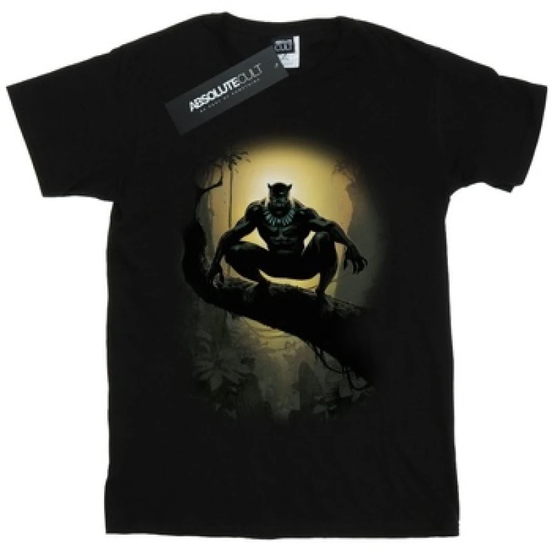 Image of Marvel Black Panther Crouching T-Shirt Black male
