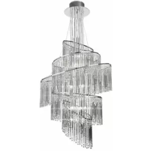 Image of Ceiling Chandelier Pendant Light glass & chrome 24x Bulb Feature Lamp Holder