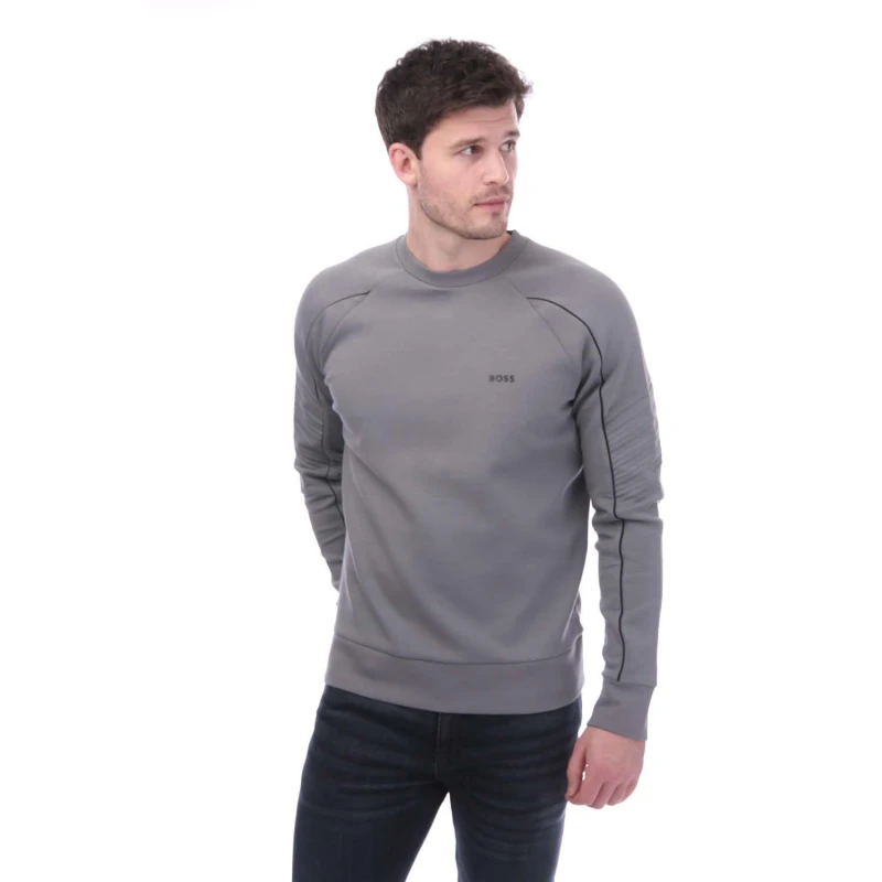 Image of Boss Regular-Fit Sweatshirt with Embossed Artwork - Beige Beige S