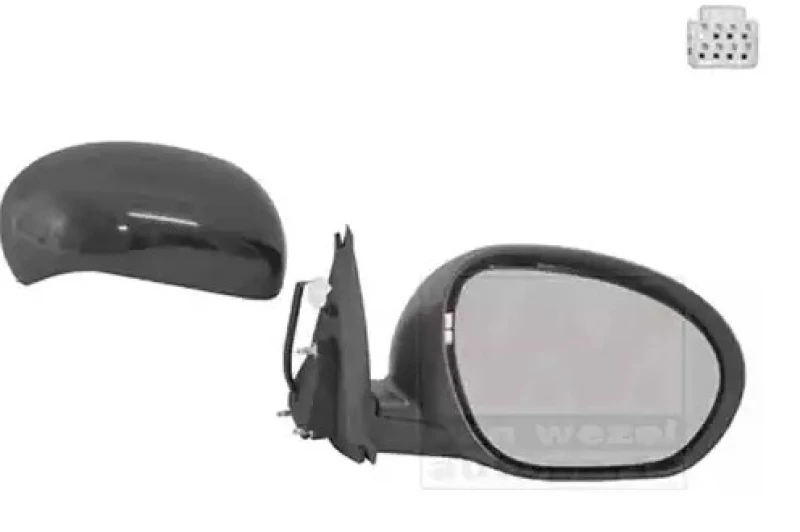 Image of VAN WEZEL 3380818 Wing mirror * HAGUS * Right, Heatable, Over-paintable Outside Mirror (50)