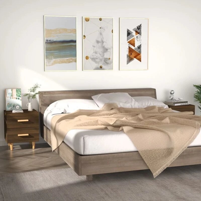Image of VIDAXL Bed Cabinets 2 pcs Brown Oak 40x35x47.5cm Vidaxl 8720286973004