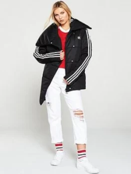 Image of Adidas Originals Tracktop Quilted Coat - Black