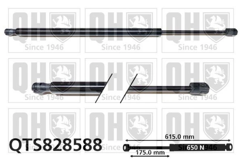Image of QUINTON HAZELL Tailgate strut QUINTON HAZELL QTS828588