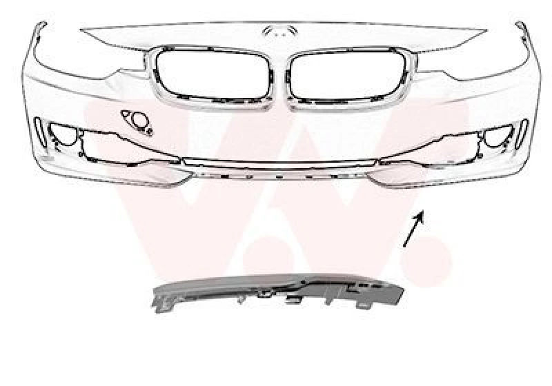 Image of VAN WEZEL Trim / Protective Strip, radiator grille VAN WEZEL 0693583