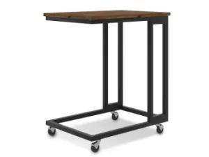 Image of LPD Ealing Black and Rustic Pine Lamp Table Flat Packed