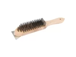Image of Silverline PB16 Wooden Wire Brush & Scraper 6 Row
