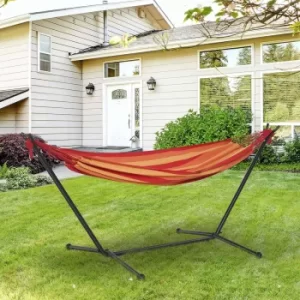 image of Alfresco Hammock with Metal Stand 277 x 121cm, red