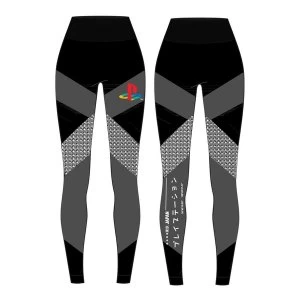 Image of Sony Playstation Tech Womens Large Leggings - Black