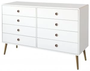 Softline 4+4 Drawer Chest - White