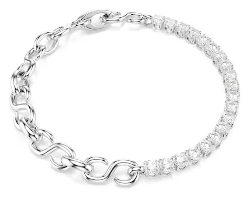 Image of Swarovski 5753926 Matrix bracelet, Round cut, White, Rhodium Jewellery