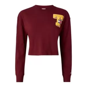 Image of Tommy Jeans Tjw Rlxd Crop Collegiate t Ls - Red