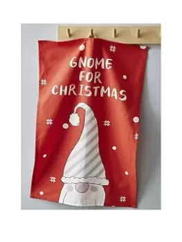 image of Catherine Lansfield Christmas Gnomes Set Of 2 Tea Towels