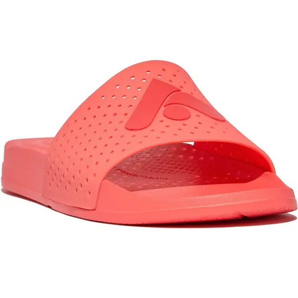 Image of Fitflop Womens iQushion Arrow Lightweight Sliders UK Size 6 (EU 39) Rosy Coral FIT079-RCORAL-6