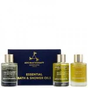 image of Aromatherapy Associates Travel and Gifts Essential Bath & Shower Oils 3 x 9ml