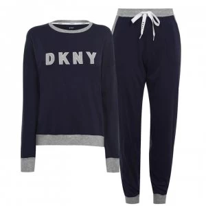 DKNY Logo Lounge Pyjama Set - NAVY-400