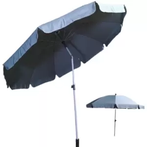 image of 2.5m Extending Parasol Umbrella with Tilt Action for Garden or Patio in Grey