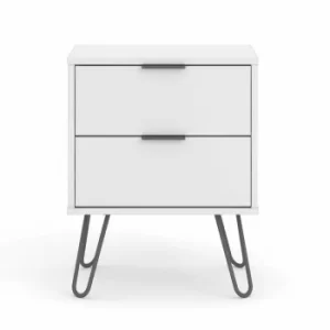 Image of Augusta 2 Drawer Bedside Cabinet White