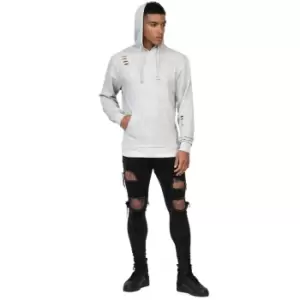 Image of AWDis Just Hoods Mens Distressed Hoodie (L) (Heather Grey)