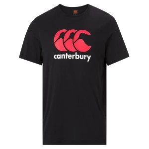 Image of Canterbury Logo T-Shirt Black/White/Red Large