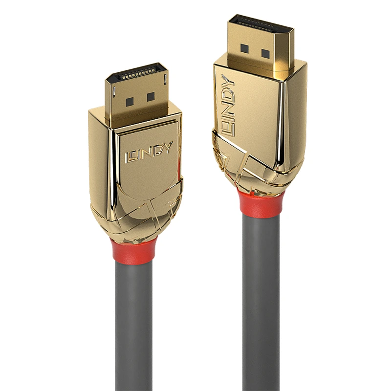 Image of Lindy 1m DisplayPort 1.4 Cable. Gold Line