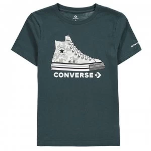 image of Converse Sneaker T-Shirt Junior Boys - Faded Spruce