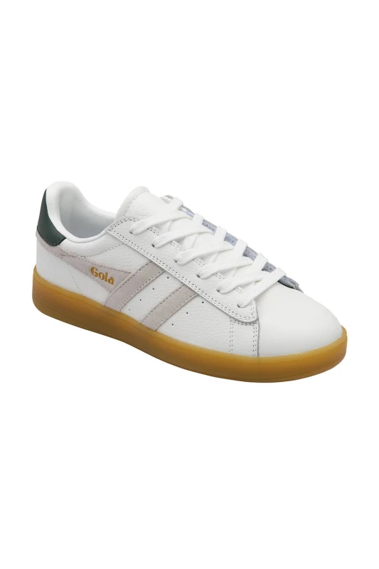 Image of Gola Classics Womens 'Aztec Leather' Lace-Up Trainers in White Size: 5 White Female 5
