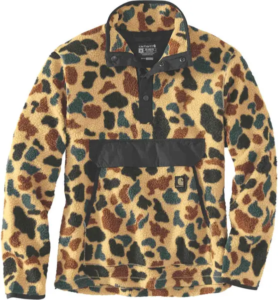 Image of Carhartt 1972 Duck Camo, fleece pullover , color: Beige/Brown/Green (A07) , size: L