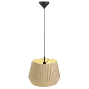 Image of Dicte 40cm Cylindrical Pendant Ceiling Light Beige, E27