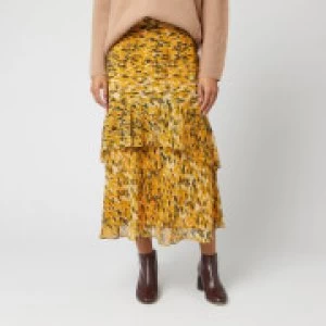 Image of Whistles Womens Ikat Animal Nora Skirt - Yellow/Multi - UK 8