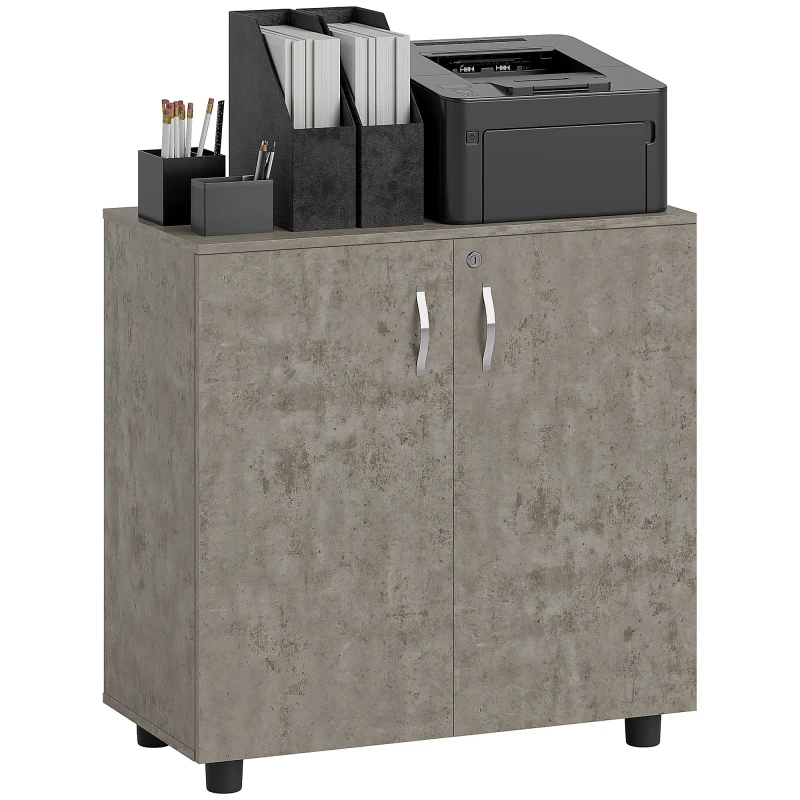 Image of Vinsetto 2-Tier Locking Filing Cabinet Office Storage Cabinet - Grey TJ Hughes Oak 5061025113453