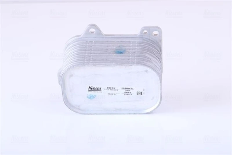 Image of NISSENS 90745 Oil Cooler ** FIRST FIT ** with gaskets/seals, without filter Aluminium Oil Cooler,engine oil (469)