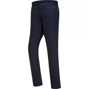 Image of Portwest Mens Stretch Slim Chino Trousers Dark Navy 28" 31"