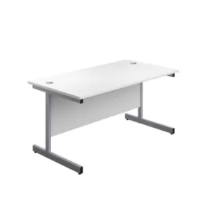 Image of 1800 X 1200 Single Upright Right Hand Radial Desk White-Silver