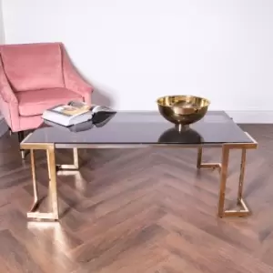Image of Domus Gold Coffee Table with Smoked Glass