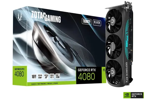 Image of Zotac GeForce RTX 4080 16GB Trinity Black Edition 16GB DDR6X Graphics Card