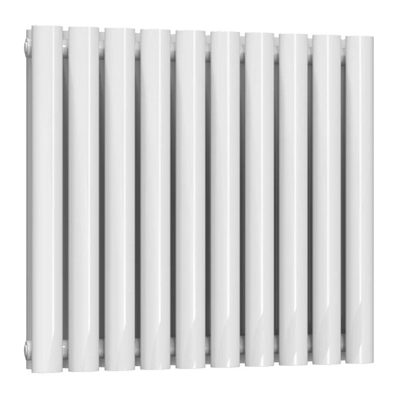 Image of Bathroom Kingdom Neva White Double Oval Horizontal Radiator 550x590 White Unisex