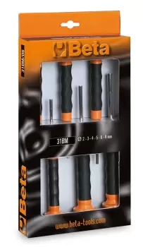 Image of Beta Tools 31 BM/D6 6pc Pin Punch Set with Shock Absorbing Handles 000310420