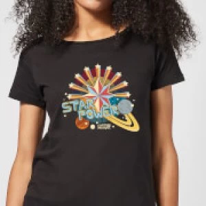 Image of Captain Marvel Star Power Womens T-Shirt - Black