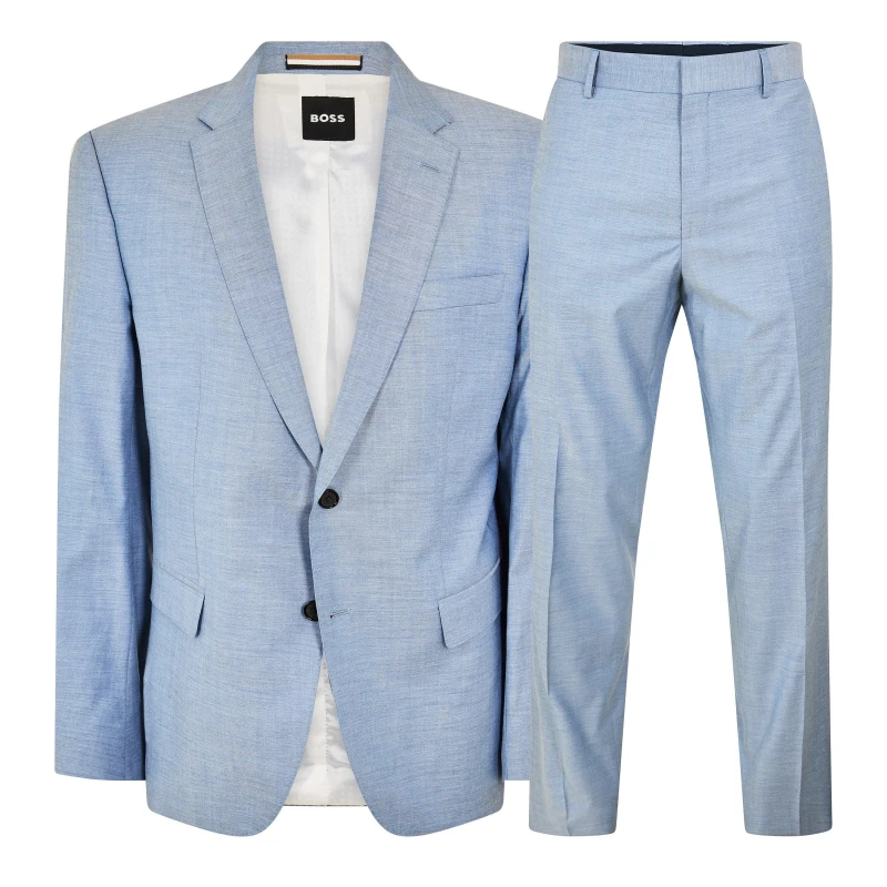 Image of Boss Mens H-Huge 3 Piece Suit Lgt/Pastel Blue male 36 (46)