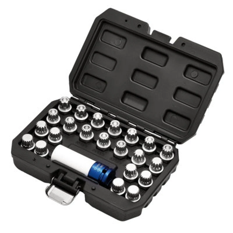 Image of Draper 23 Piece 1/2" Drive Locking Wheel Socket Set for VAG Vehicles LWSS/VAG-23PC Drive: 1/2"