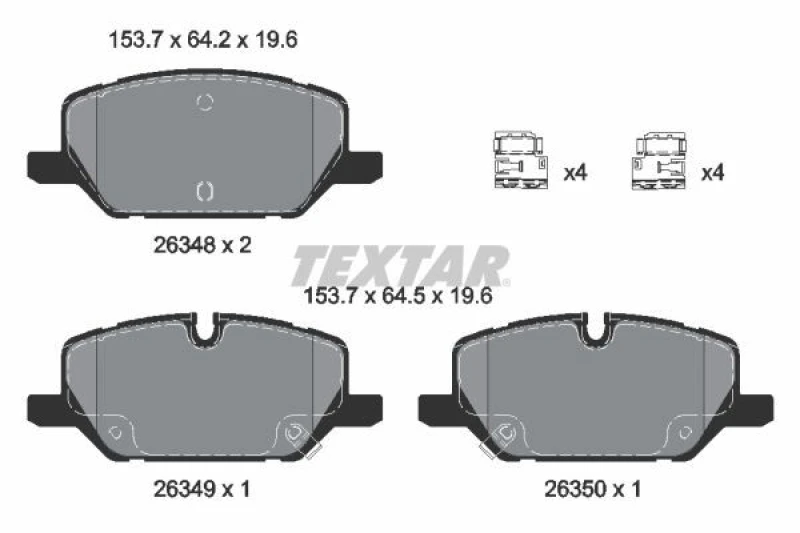 Image of Brake pad set TEXTAR 2634802