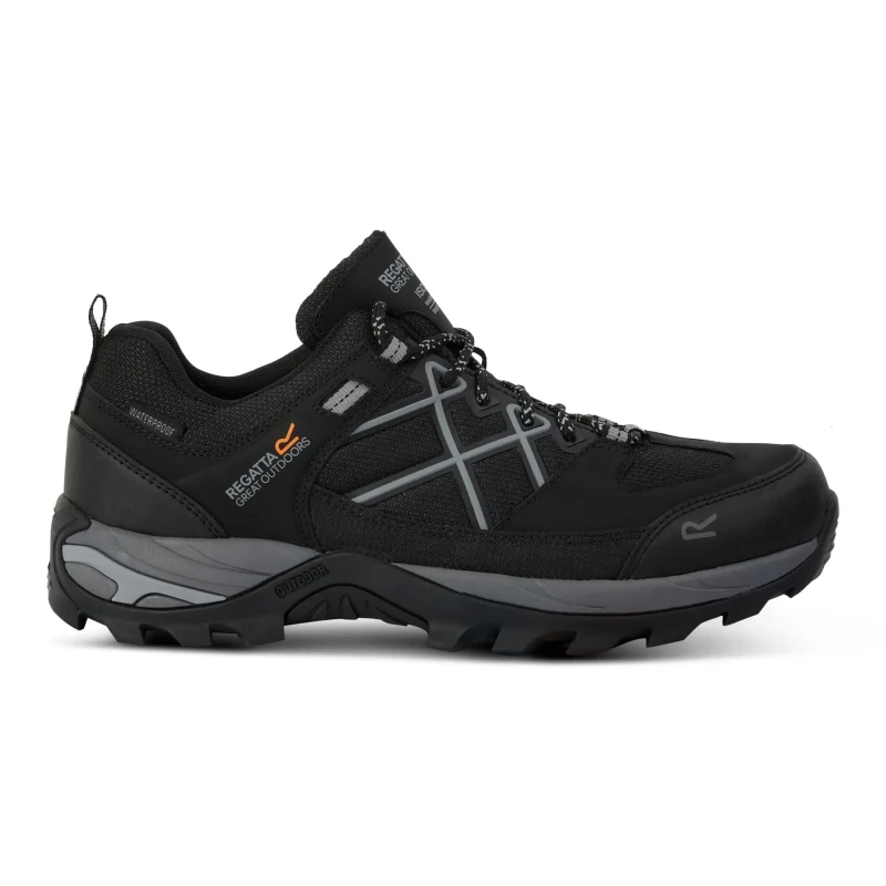 Image of Regatta Mens Samaris III Low Walking Shoes UK Size 10 (EU 44) Black/Granit RMF835-9V8-10
